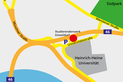 Anfahrt Studierendenwerk Dusseldorf